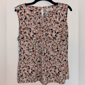 Calvin Klein Geometric Print Sleeveless Top
